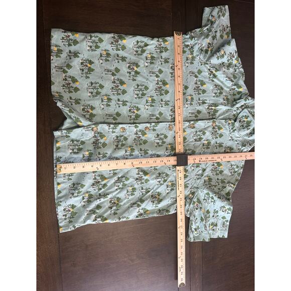 Duluth Trading Men’s L Short Sleeve Button Down Forest Pattern with Yeti Bigfoot - Picture 3 of 6